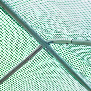 Invernadero para Huerto Con 6 Ventanas Y Puerta Enrollable, Invernadero De Jardín En Túnel Con Techo Inclinado En PE Y Tubos De Acero, 4.5X3X2M, Verde Oscuro