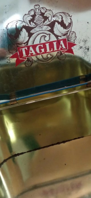 Scatola vintage in latta "Taglia"