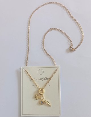 Stainless Steel Evil Eye Hamsa Necklace