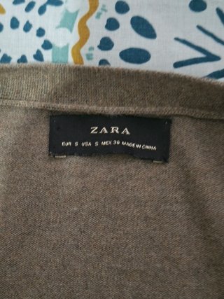 Cardigan Zara uomo misto cotone beige