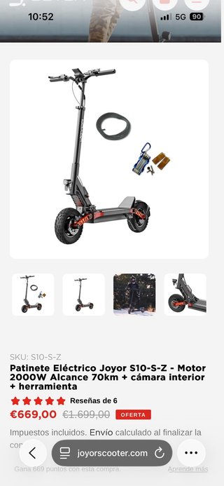 Patinete Eléctrico Joyor S10-S