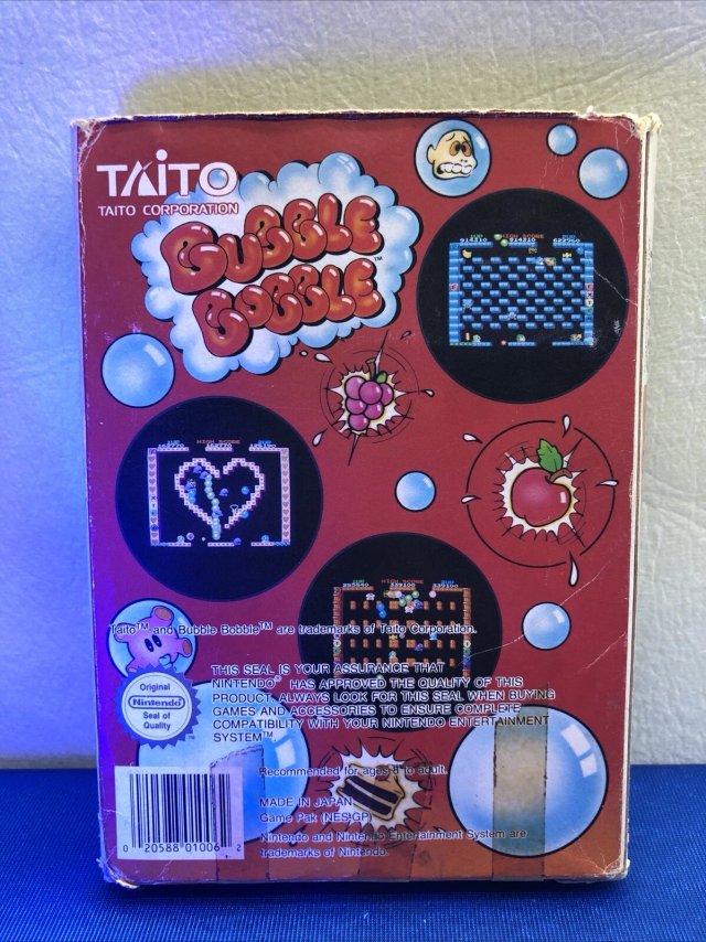 SOLO CAJA NINTENDO NES BUBBLE BOBBLE PAL