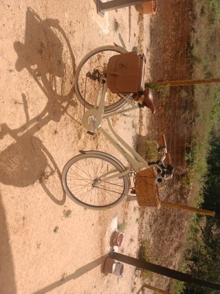 Bicicleta estilo vintage de paseo color crema con