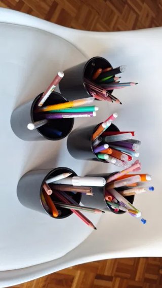 Conjunto 5 porta-lápis para secretária