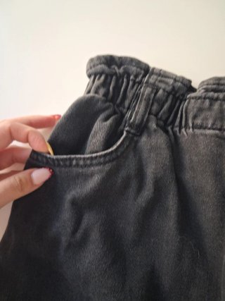 Gonna di jeans nera vita alta