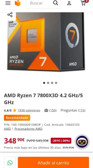 AMD Ryzen 7 7800X3D Procesador
