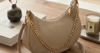 Borsa tracolla Tuscany Leather beige oro