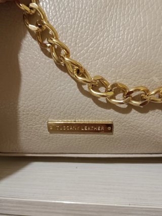 Borsa tracolla Tuscany Leather beige oro