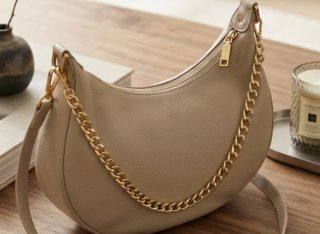 Borsa tracolla Tuscany Leather beige oro