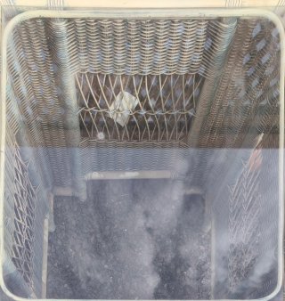 Mesa baja bambú y mimbre con cristal