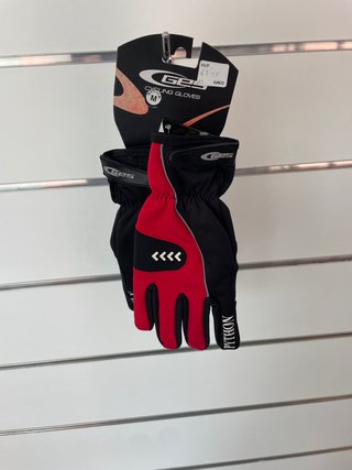 Guantes Ciclismo GES Python Negro/Rojo Talla M