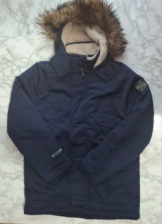 Abrigo Parka Hollister Azul Marino con Capucha