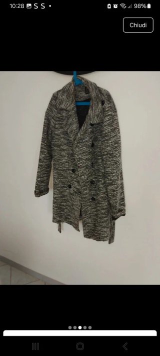 Cappotto donna grigio/bianco
