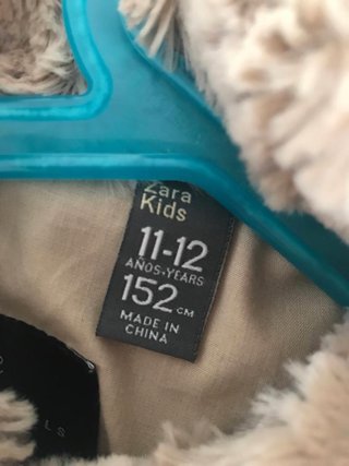 ABRIGO ZARA KIDS