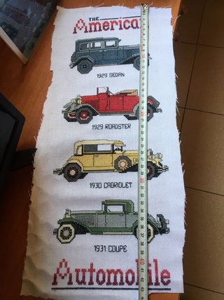 Bordado a mano coches americanos antiguos