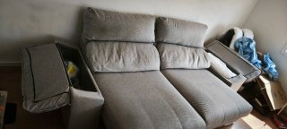 Sofá Cama Gris 4 Plazas Tela