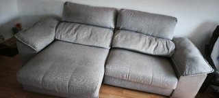Sofá Cama Gris 4 Plazas Tela