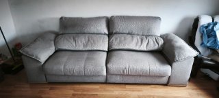 Sofá Cama Gris 4 Plazas Tela