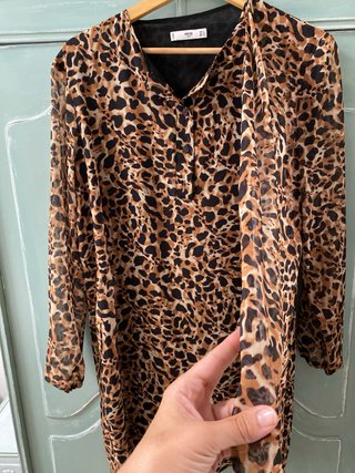 Vestido Mango Animal Print Manga Larga