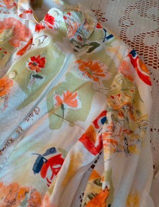 Camisa multicolor hecha a mano talla S
