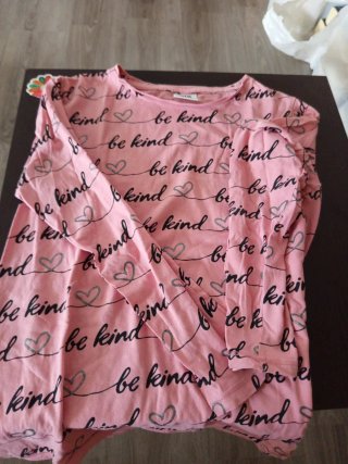 Camiseta Zara Manga Larga Be Kind Rosa