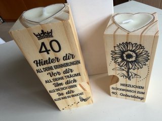 Decoración madera 40 cumpleaños alemán