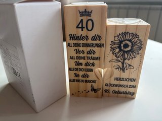 Decoración madera 40 cumpleaños alemán