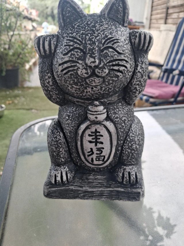 Figura Gato Jizo Suerte Piedra