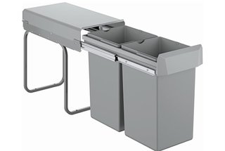 Cesto Doble Basura 30L Gris