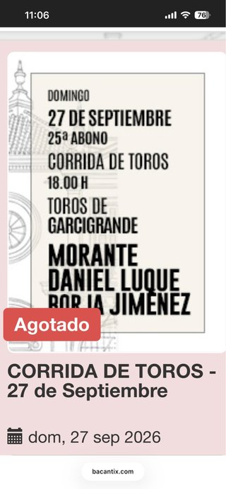 Almohadilla Morante de la Puebla - Corrida 27 Sep