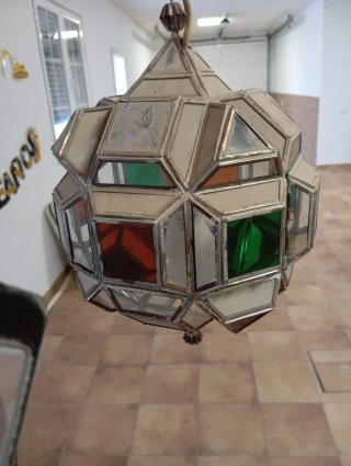 Lámpara de techo vintage vidrieras