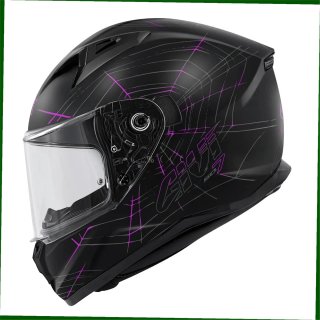 Casco Moto Givi Negro con Diseño Morado