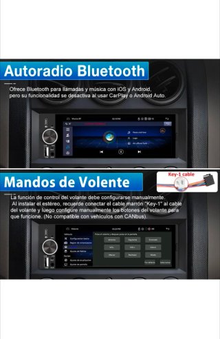 Radio Coche 1 DIN Pantalla Táctil
