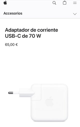 Cargador Apple MacBook 70w