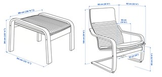 Estructura IKEA POÄNG + Reposapiés Marrón