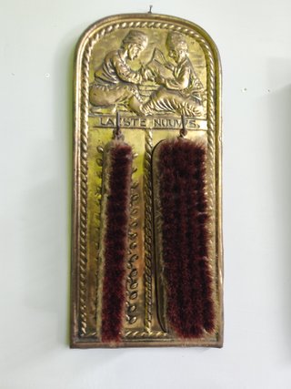 Antica coppia spazzole da parete Olanda 1900