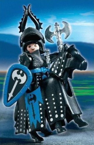 Playmobil Caballero Negro con Caballo. Ref: 3315