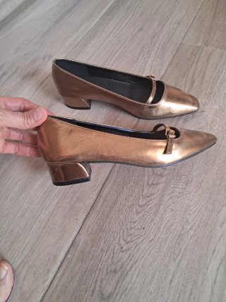 Zapatos planos dorados mujer talla 40