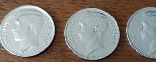 Lote 7 monedas Plata Bélgica 50 céntimos