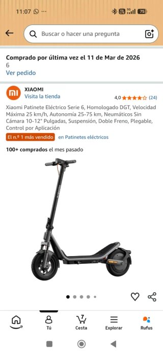Patinete Eléctrico Xiaomi Serie 6