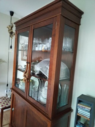 Vitrina de madera y cristal