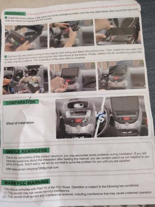 Pantalla mult. Peugeot 107/Citroën C-1/Toyota Aygo