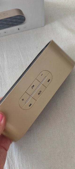 Altavoz portátil inalámbrico Bluetooth dorado