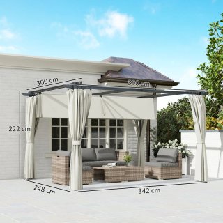 Pérgola 4x3m Beige y Negra