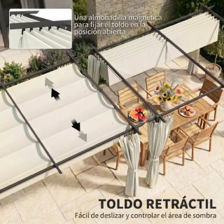 Pérgola 4x3m Beige y Negra