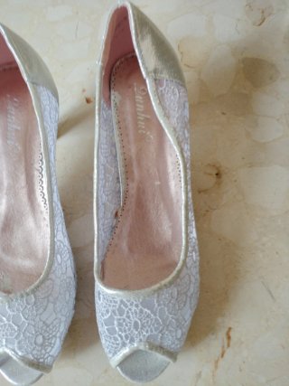 Zapatos de fiesta plateados talla 39
