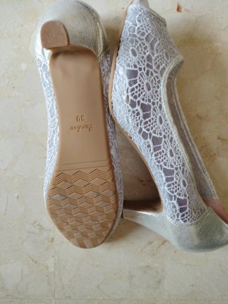 Zapatos de fiesta plateados talla 39