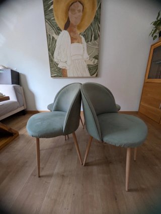 4 Sillas Comedor Kana Tela y Madera