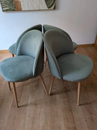 4 Sillas Comedor Kana Tela y Madera