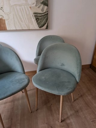 4 Sillas Comedor Kana Tela y Madera